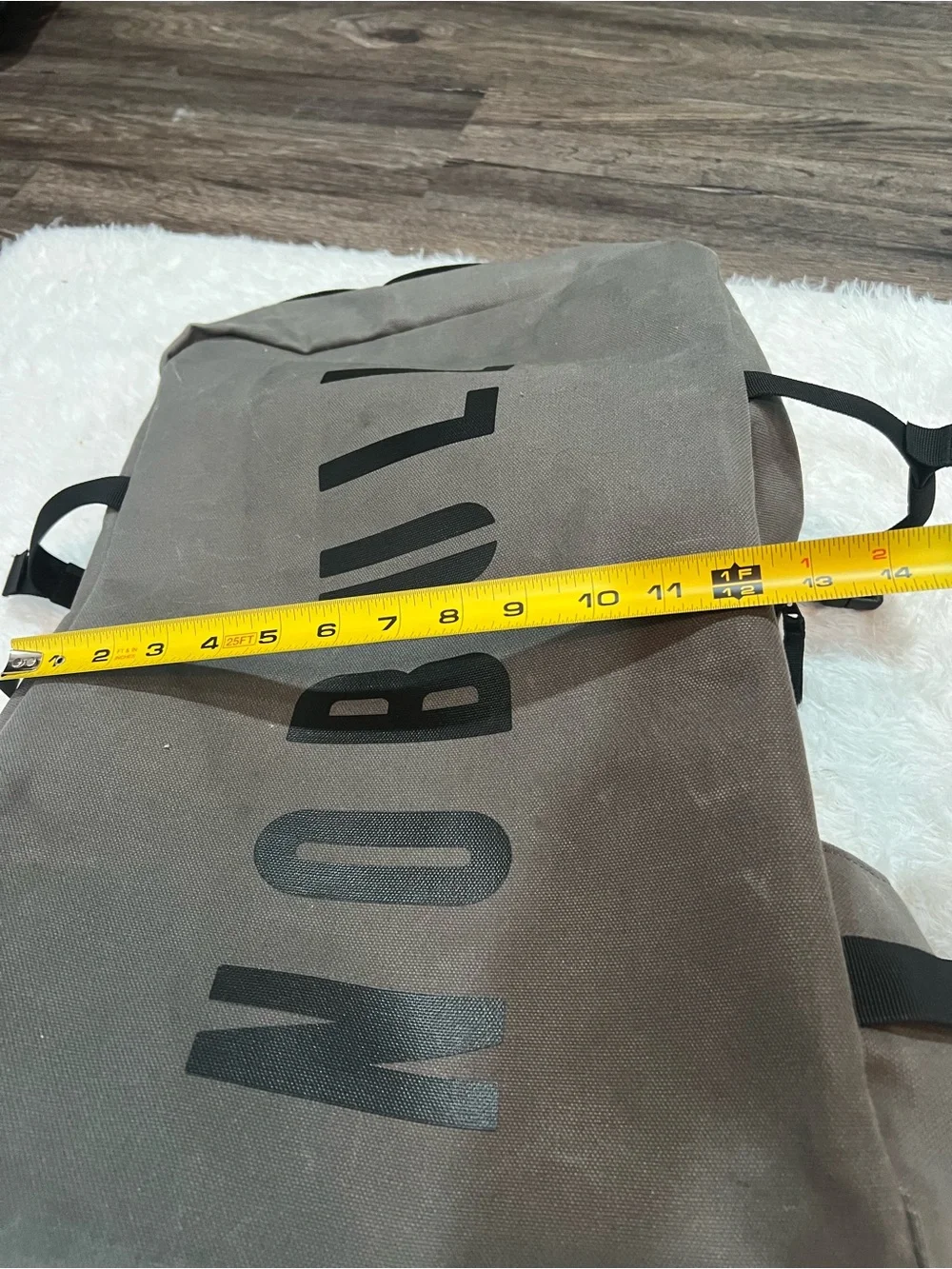 NOBULL Gray Wax Canvas Backpack with Black Logo
